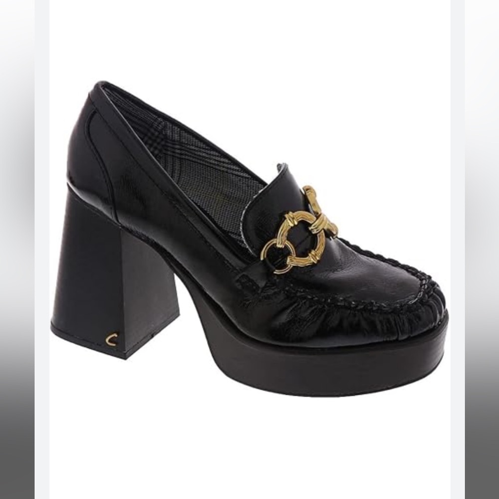 Circus by Sam Edelman Platform Loafer Pump, Black, Synthetic, Black. 8 (US)